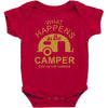 what happens in camper stays in camper vintage style camp funny Baby Bodysuit