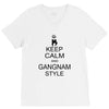 keep calm and gangnam style black t shirt V-Neck Tee