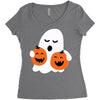 pumpkin with boo Women's Triblend Scoop T-shirt