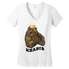 bear khabib Women's V-Neck T-Shirt
