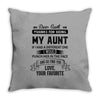 Dear Aunt, Thanks For Being My Aunt Throw Pillow