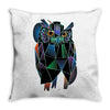 polygonal owl Throw Pillow