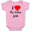 i love my train geek Baby Onesie