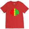 rasta skull and crossbones reggae dub club rave V-Neck Tee