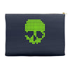 skull pixels t shirt cool funny Accessory Pouches