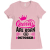 Queens Are Born in October Ladies Fitted T-Shirt