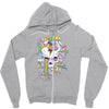 flying rainbow skull island Zipper Hoodie