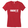 fakin' it Women's V-Neck T-Shirt