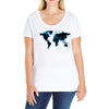 World Map Design Ladies Curvy T-Shirt
