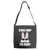 too hip to hop bunny easter Adjustable Strap Totes