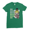 ski mood french bulldog Ladies Fitted T-Shirt