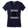 mother trucker doing the school run Women's V-Neck T-Shirt