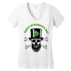 happy saint patrick day skull Women's V-Neck T-Shirt