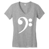 bass cleff funny Women's V-Neck T-Shirt