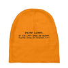 funny t shirt dear lord if you can't make me skinny Baby Beanies