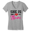 she is my bestie Women's V-Neck T-Shirt