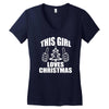 this girl loves christmas Women's V-Neck T-Shirt