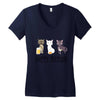 happy meowr Women's V-Neck T-Shirt
