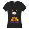 kitty halloween Women's V-Neck T-Shirt