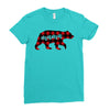 mama christmas bear Ladies Fitted T-Shirt