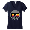 sunset skull Women's V-Neck T-Shirt