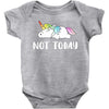 Unicorn Says Not Today Baby Bodysuit