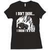 i dont snore i dream i`m a 4 x 4 Ladies Fitted T-Shirt