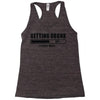 getting drunk please wait Racerback Tank