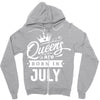 Queens Are Born In July Zipper Hoodie