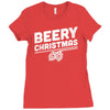 beery christmas hops drinking beer funny Ladies Fitted T-Shirt