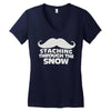 mustaching through snow Women's V-Neck T-Shirt