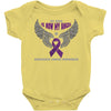 my hero is now my angel pancreatic cancer awareness Baby Bodysuit