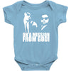 blues brothers inspired on a mission from god funny Baby Onesie