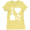i love house music dj baseball Ladies Fitted T-Shirt
