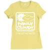partly cloudy 100% getting wasted gift drugs drinking pissed bong fuun Ladies Fitted T-Shirt