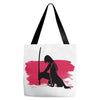 Wolf And Lady Tote Bags