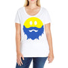 bearded smiley face Ladies Curvy T-Shirt