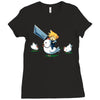 mighty hero atop a chicken Ladies Fitted T-Shirt