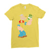 popeye spinach retro mens funny Ladies Fitted T-Shirt