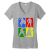 4 Super Hero Women's V-Neck T-Shirt