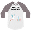 Baby On Board with Stork 3/4 Sleeve Shirt