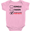 too busy playing fortnite (black) Baby Bodysuit