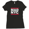 mad nyc new york city run fashion slogan party Ladies Fitted T-Shirt