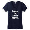 Eat. Sleep. Soccer. Repeat Women's V-Neck T-Shirt