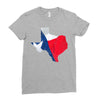 Eroded Texas Map With Flag Ladies Fitted T-Shirt