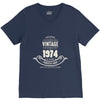 premium vintage 1974 classic perfectly aged limited edition V-Neck Tee
