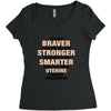 Braver Stronger Smarter Uterine Cancer Awareness Women's Triblend Scoop T-shirt
