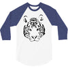 white tiger black print 3/4 Sleeve Shirt