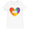 Rainbow Equality Heart Ladies Fitted T-Shirt