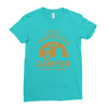 what happens in camper stays in camper vintage style camp funny Ladies Fitted T-Shirt